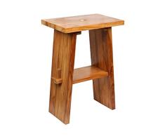 wohnfreuden Teak Holz Zen Waschtisch hoch lasiert 60x40x85 cm Natur Bad Gäste WC