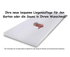 Gelschaum Polsterauflage nach Maß Gel RG85 für Gartenliege Sauna mit wasserabweisenden Outdoor Bezug Saunaauflage Liegenauflage Topper Memory Schaum Sonnenliege Auflage Wunschmaß bis 100x200x10 cm