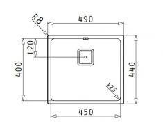 Pyramis LUME (45X40) 1B Einbaubecken flächenbündig Edelstahl, poliert, 101023801