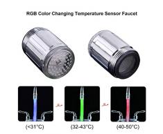 Comtervi Wasserhahn Bad Waschbecken Beleuchtung Wasserfall Auslauf Waschtischarmatur Glas Mischer Spüle Waschtisch Einhebelmischer für Badezimmer 3 Farbewechsel