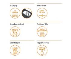 Beurer GS 203 Slate, Glaswaage in Schieferoptik, extra große LCD-Anzeige, 150 kg Tragkraft