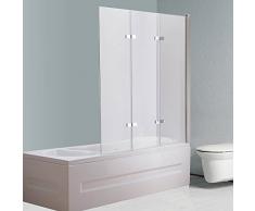Melko® Duschabtrennung / Badewannenaufsatz, verschiedene Modelle (137,8 x 130 cm, Klarglas)