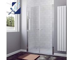 AQUABATOS 90x195 cm Duschabtrennung Duschtür Nischentür Pendeltür Duschwand Schwingtür aus 6 mm ESG Glas mit Nano Beschichtung