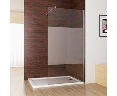 Duschabtrennung walk in Duschwand Dusche 10mm NANO teilsatiniert Glas milchglas Duschtrennwand 120 x 200 cm CC12