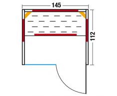 Infraworld Fusion Glas 145 Espe Infrarotkabine Größe 145x112 cm 390146