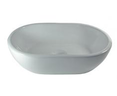 1x Keramikwaschbecken oval klein Aufsatz Waschbecken Keramik 45x29,5x12cm