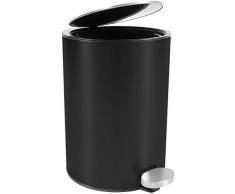 Bamodi Mülleimer Bad Edelstahl 3L - stylisher Kosmetikeimer mit Absenkautomatik für Dein Badezimmer - (matt schwarz)