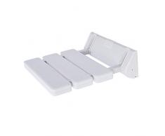 RMAN Duschsitz Klappbar Wandmontage Duschklappsitz Duschsitz Klappbar Klappsitz Dusche bis 130kg Badestuhl Duschhocker-Duschsitz Hocker Weiß
