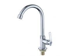 ZHAOSHOP Wasserhahn sechseckigen vertikalen Becken Wasserhahn 4 Punkte einzigen kalten Wasserhahn Spüle Waschbecken Standbecken Wasserhahn