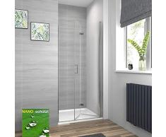 Meykoers Duschtür 120x195cm Duschkabine Nischentür Duschwand Glas, Duschabtrennung Nische mit Falttür, Duschtrennwand Faltwand aus 6mm ESG Sicherheitsglas mit Nano Beschichtung ohne Duschtasse