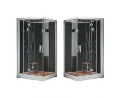 EAGO Dampfdusche DZ960-1F8 schwarz/100x90