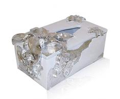 FOOSKOO Kosmetiktücher Box,Harz Kreative Lily Tray Home Wohnzimmer Tisch Tissue Box Harz Handwerk (Color : B)