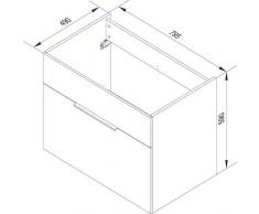 FACKELMANN Waschtischunterschrank KARA / Badschrank mit Soft-Close-System / Maße (B x H x T): ca. 80 x 59 x 49 cm / hochwertiger Schrank fürs Bad / Möbel fürs WC oder Badezimmer / Korpus: Anthrazit / Front: lackiertes Glas in Anthrazit