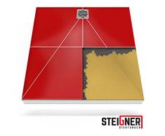 Duschelement MINERAL PROFI 2.Pos Duschboard befliesbar 100x140 cm DEZENTRALER Punkt Ablauf WAAGERECHT - EPS Bodenelement ebenerdig barrierefreie Duschwanne bodengleich