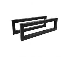 2x Wandkonsole Natural Goods Berlin | Design Waschtischhalterung | stabil Regalhalter, Waschbecken Unterbau Wandmontage | Handtuchhalter Konsolenträger Aufsatz-Waschschale DIY (450mm, Schwarz)