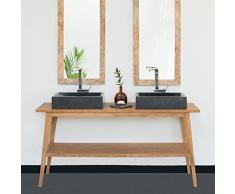 wohnfreuden Waschtisch Teak-Holz Titin 160x50x76 cm lasiert Natur