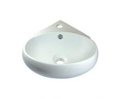 Eckwaschbecken KERAMIK Wandmontage klein oval Keramikwaschbecken 37,5x35x13,5cm