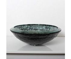 Jgophu Waschbecken aus gehärtetem Glas Doppelwaschbecken mit Wasserfall Wasserhahn