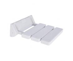 DXP Duschklappsitz Klappbar bis 130kg Platzsparender Duschsitz Klappsitz für Bad Wandmontage Weiß JCH01