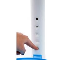 Sani-Alt Duschhocker Badhocker Duschstuhl Hocker mit Drehsitz und praktische Ablage, weiß/blau