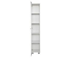 VCM Hochschrank Bad Carlos mit Standfüßen | weiß / weiß Edelglanz