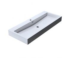 BTH 100x42x10cm Design Waschbecken Colossum06 aus Gussmarmor Waschtisch Waschplatz Aufsatzwaschbecken Hängewaschbecken