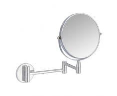 AmazonBasics – Kosmetikspiegel zur Wandmontage, Vergrößerung 1-fach/5-fach, verchromt