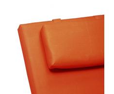 2-er Set Liegen-Auflagen Sitz-Polster mit Kopfkissen für Sauna Garten Terrasse Camping feste Qualität hochwertig bequem orange