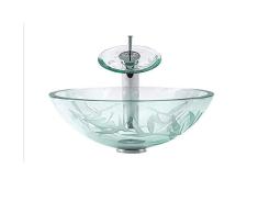 ZSDGY Transparentes Waschbecken aus gehärtetem Glas, Personality Art Basin Basin, poliertes Waschbecken A- Suit