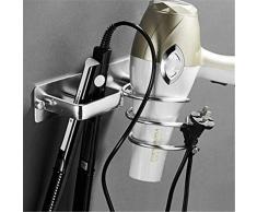 duquanxinquan Haartrocknerhalter und Glätteisenhalter Kabelhalter Haartrockner, Fönhalter, mit Kabelhalter, zur Wandmontage, Fönhalter, Haartrocknerhalter- zur Wandmontage (19.5 * 15 cm)