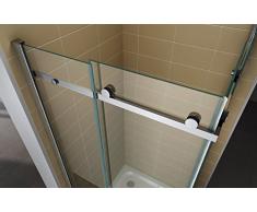 Schiebetuer Eckdusche Duschkabine Eckeinstieg mit Rollsystem aus Sicherheitsglas (ESG) 200 cm hoch #88 (90cm X 120cm ohne Wanne)