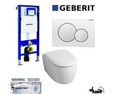 Geberit Duofix UP 320 Vorwandelement mit Sigma01, Keramag ICON, rimfree, Spülrandlos, Tiefspül-WC, inkl. Sitz ,Keratect Beschichtung