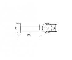 KEUCO Ersatz-Rollenhalter aus Metall, hochglanz-verchromt, WC-Rollenhalter für Badezimmer und Gäste-WC, 1 Rolle, Toilettenpapier-Halter, Plan