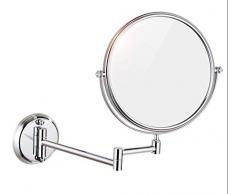 Liuhoulin Make-Up Lupe Punch-Free Home Hotel Wand-Kosmetikspiegel Badezimmer Wandklapp Teleskopvergrößerung Doppelspiegel (Color : Black Bronze)