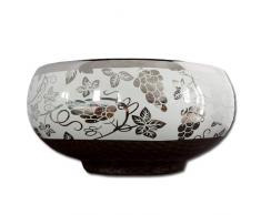 MAXWHITE 8201 PROSECCO WASCHBECKEN, keramisch, rund, mit Chromdekor 31x31x15,5 cm