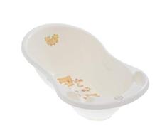 Tega Baby ® ergonomische Baby-badewanne 86cm mit integriertem Thermometer - Stöpsel zum Wasserablassen Ablaufstöpsel sicheres Baden Babybadewannen | 0-12 Monate, Motiv:Bärchen - weiß