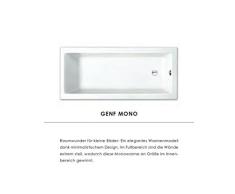 Repabad Genf Mono Badewanne mit Wannenfüsse und Montageset 170 x 75 cm Raumsparbadewanne mit Ab.- und Überlaufgarnitur