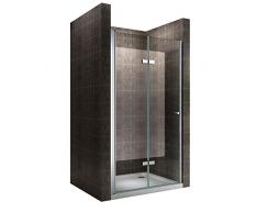 Einzelfalttür Falttür Duschtür Duschabtrennung Klarglas 6mm ESG Sicherheitsglas - alle Größen (72-76cm)