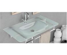 Waschbecken Design Aufsatzwaschbecken Glas Milchglas Einbauwaschbecken Waschtisch mit Lotus Effekt 810 * 460 * 140 mm von Art-of-Baan®