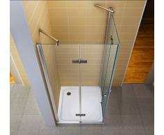 Eckdusche, Eckeinstieg Duschkabine aus ESG Sicherheitsglas #851 ALLE GROESSEN (100cm x 100cm ohne Duschwanne)