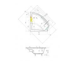 Badewanne 150x150 AURIGA - Acryl Eckwanne R