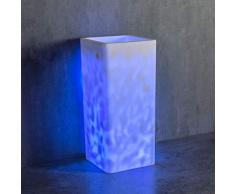 Standwaschbecken COLLINS aus Mineralguss in Weiß - mit LED-Beleuchtung - 39,5 x 39,5 x 85 cm