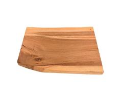 wohnfreuden Massivholz Waschtischplatte für Naturstein Waschbecken ✓ Holz-Platte für Waschbecken ✓ aus echtem Suarholz ✓ Unterbau Gr. S 50x40x4cm