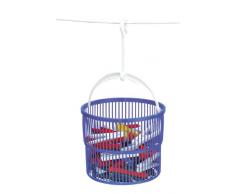 WENKO 3716010100 Wäscheklammer-Korb Set - inkl. 30 Wäscheklammern, Kunststoff - Polypropylen, 19 x 9 x 19 cm, Blau