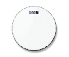 sufengshop Körperwaage Waage Waage Rund gehärtetes Glas LED Digitalwaage Elektronische Waage Badwaage-A