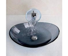 Jgophu Grau Waschraum Becken Schiff Vanity Sink & Badarmatur Gehärtetem Glas Waschbecken Waschbecken Wasserhahn Set Mit Ablauf
