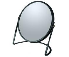 Spirella Schminkspiegel Kosmetikspiegel Badezimmerspiegel Akira 5-Fach Vergrößerung - matt Schwarz