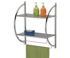 IDIMEX Badregal Wandregal Wand- Handtuchhalter Janine, 2 Ablagen, aus Metall gefertigt, hochwertig verchromt/Chrom