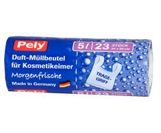 pely Duft-MüllbeutelMorgenfrische für Kosmetikeimer, mit Tragegriff, 5 Liter, 34 x 35 cm, 23 Stück