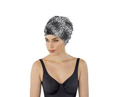 Fashy® Duschhaube mit breitem Kopfband schwarz/Weiss (Made In Germany)